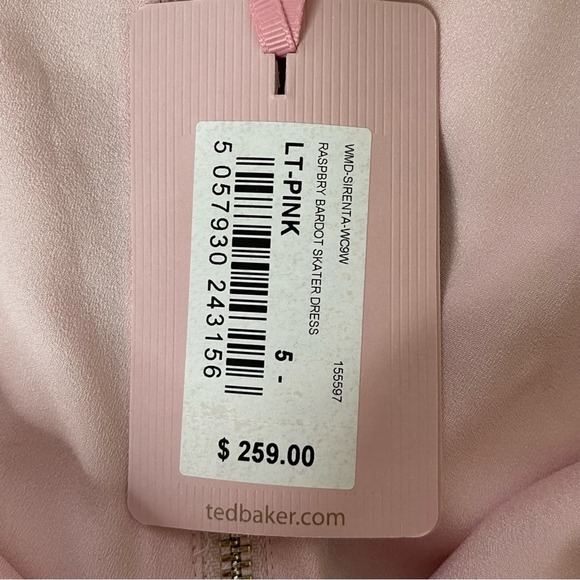 NWT Ted Baker SIRENTA Raspberry Bardot Skater Dress Ted Size 5/ US 12 - Picture 10 of 14